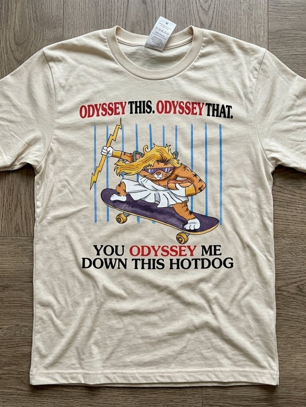Odyssey Hotdog Unisex t-shirt sand